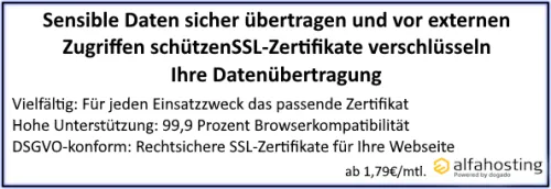 SSL-Zertifikate verschlüsseln Ihre Datenübertragung