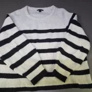 esmara Damen-Strickpullover L (44/46) – Schwarz-Weiß gestreift – Gebraucht
