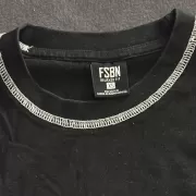 FSBN T-Shirt Schwarz Größe XS – „chaotic system“ mit Kontrastnähten