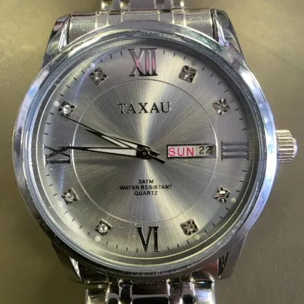 Taxau Herrenuhr Silber – Edelstahl 41mm – Top Zustand inkl. OVP