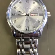 Taxau Herrenuhr Silber – Edelstahl 41mm – Top Zustand inkl. OVP